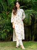 Pikes Spades Cotton Kurta with Pant and Inner (Set of 3)