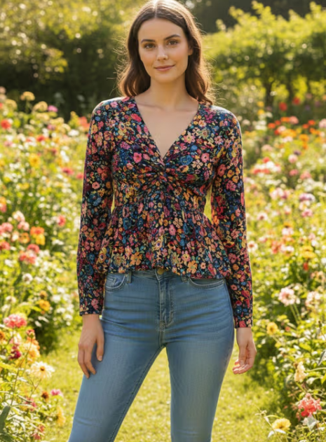 Multi-Color Rosemary Floral Top